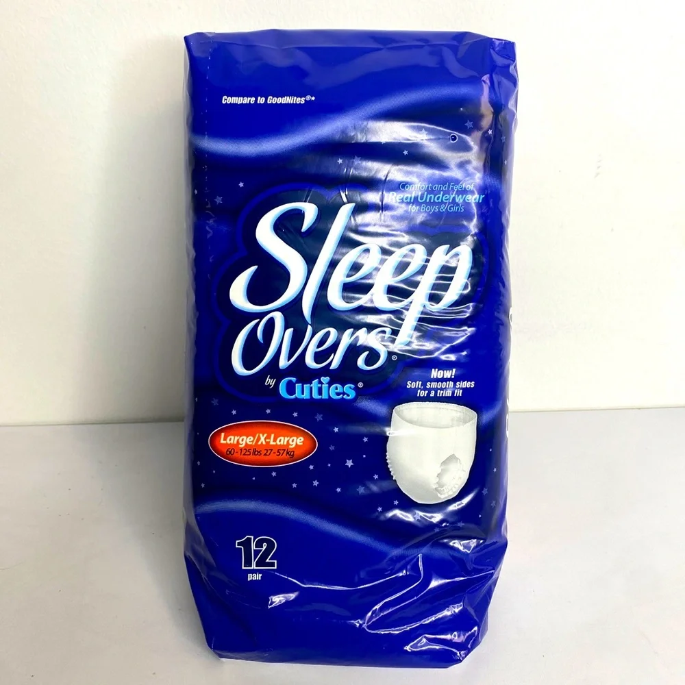SleepOvers (Goodnites) Youth‎ Pants By Cuties Large/X-Large 60-125lbs